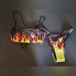 Flame print bikini